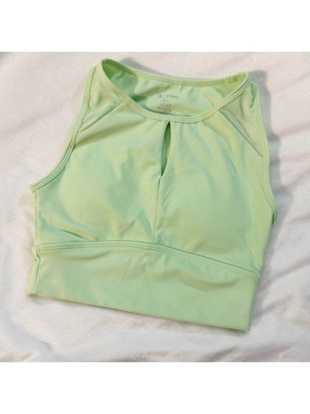 Buffbunny Collection Step Up Crop Sports Bra Tank Lime Green Small